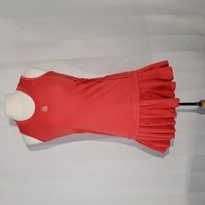 Adidas Roland Garros tennis dress. Coral color pleat skirt sleeveless size small